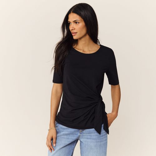 Women's Lightweight Jersey Tie Front Top