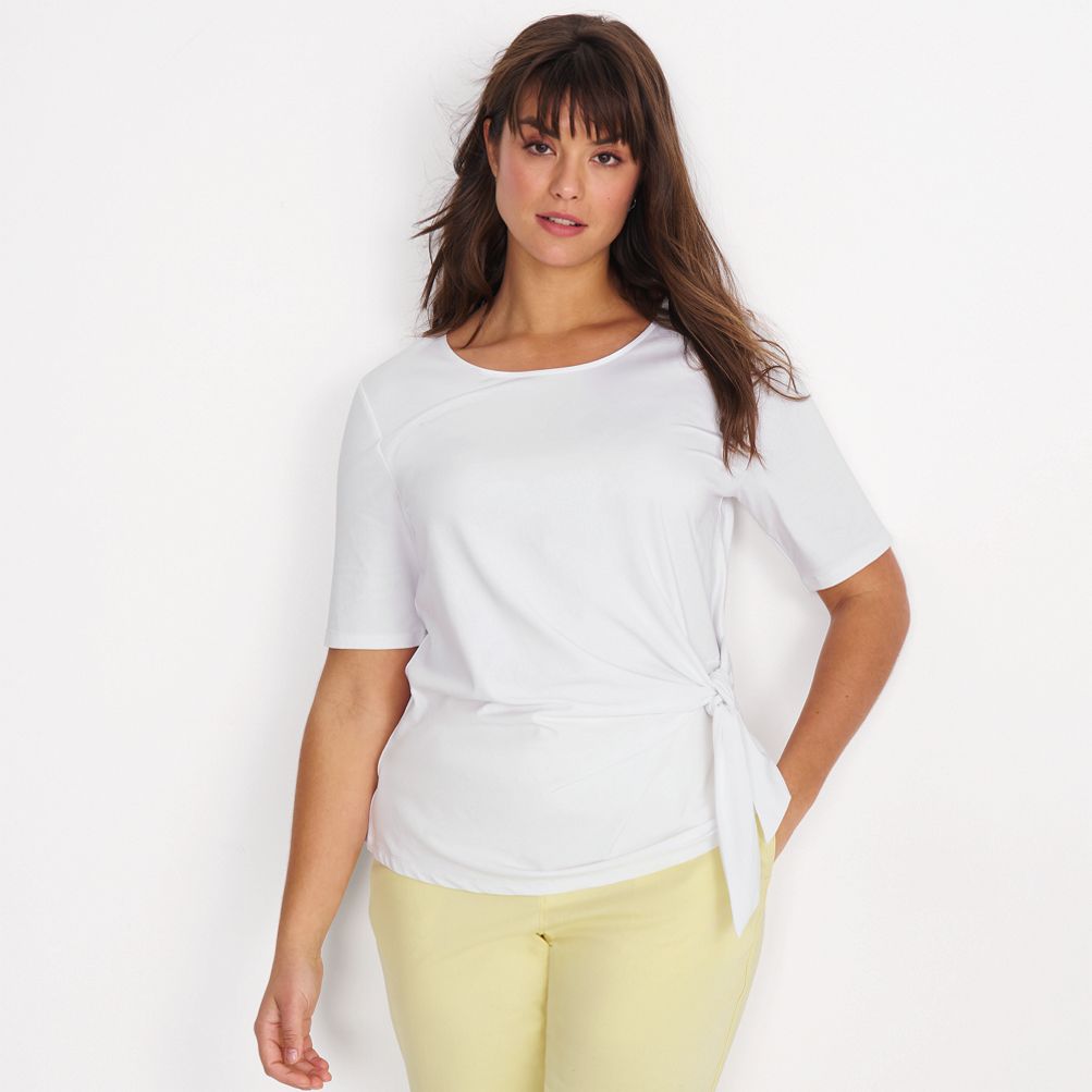 Women's Lightweight Jersey Tie Front Top | Lands' End