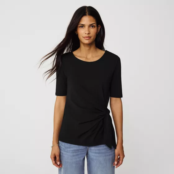 Women's Lightweight Jersey Tie Front Top - primary