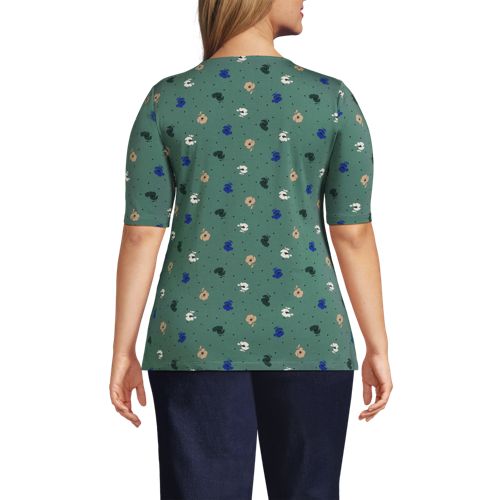 Women's Plus Size Lightweight Jersey Tie Front Top, Back