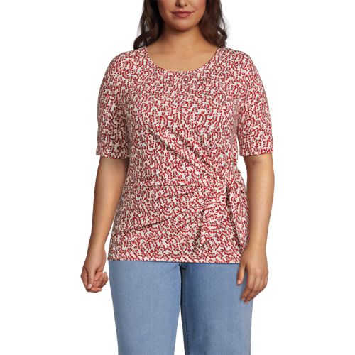 Women's Lightweight Jersey Tie Front Top - image 2