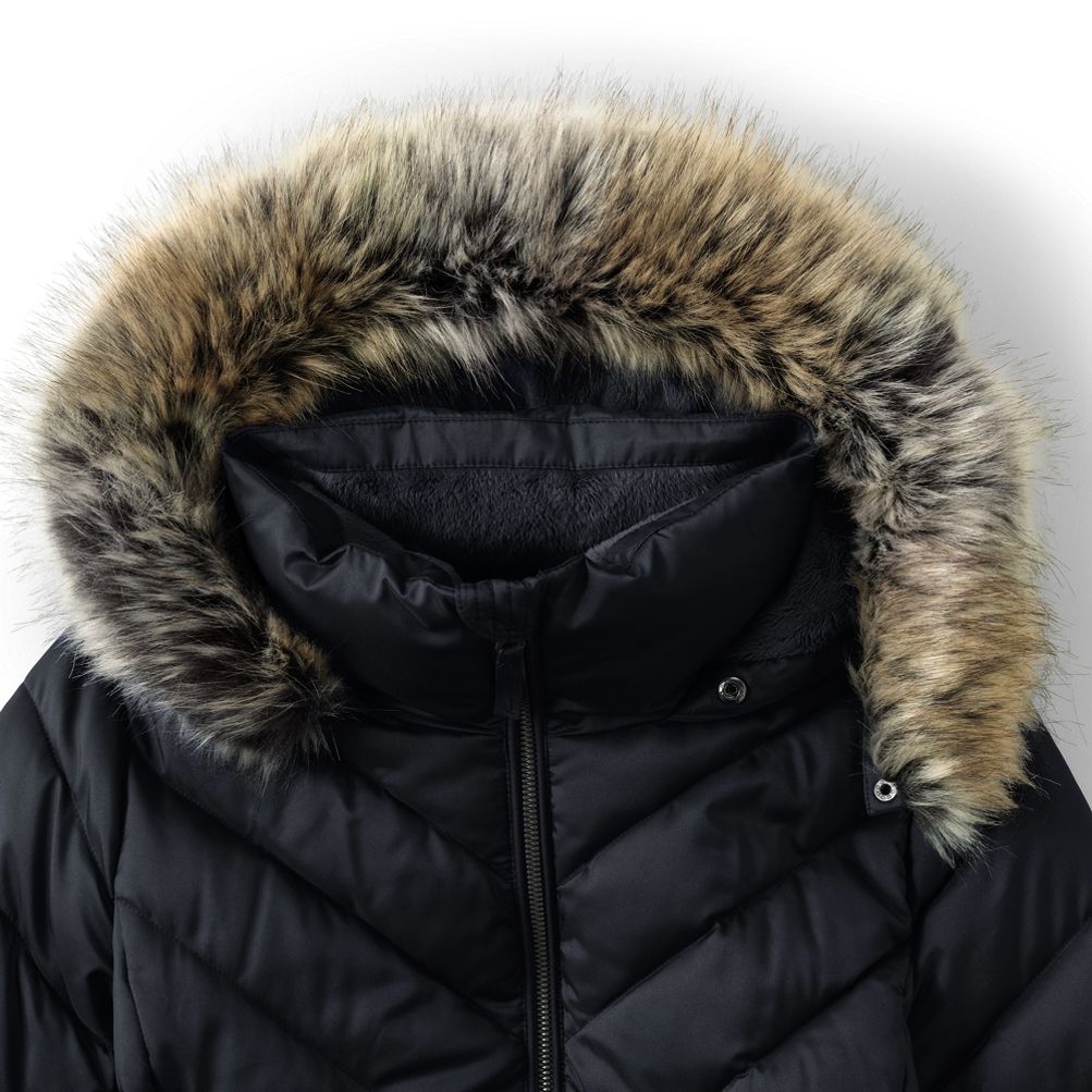 Women's insulated plush lined winter coat with faux fur hood hot sale