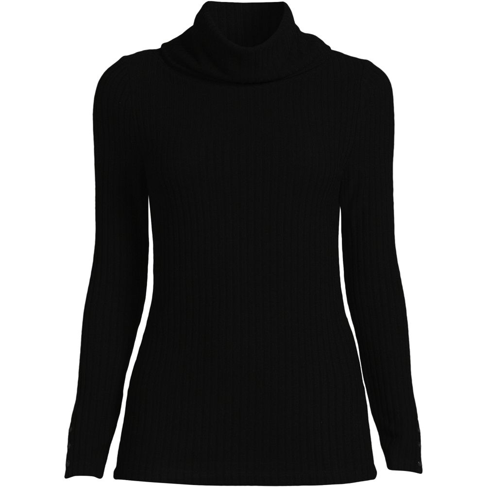 Women's Long Sleeve Wide Rib Turtleneck | Lands' End