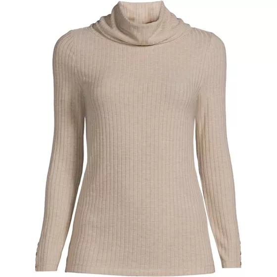 Women's Long Sleeve Wide Rib Turtleneck - primary