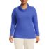 Women's Plus Size Long Sleeve Wide Rib Turtleneck, Front