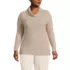 Women's Plus Size Long Sleeve Wide Rib Turtleneck, Front