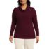 Women's Plus Size Long Sleeve Wide Rib Turtleneck, Front