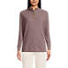 Women's Long Sleeve Waffle Knit Button Placket Top, Front
