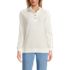 Women's Petite Waffle Knit Button Placket Top, Front