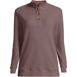 Women's Plus Size Long Sleeve Waffle Knit Button Placket Top, Front