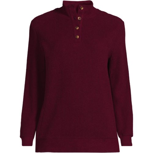 Women's Waffle Knit Button Placket Top - image 2