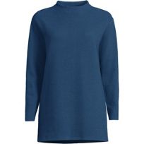売れ筋商品|||ランズエンド カットソー トップス レディース Women's Petite Long Sleeve Textured Pique Funnel Neck Tunic Rich burgundy Lands' End Women's Petite Long Sleeve Textured Pique Funnel