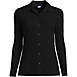 Women's Plus Size Long Sleeve Wide Rib Button Front Polo, Front