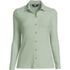 Women's Plus Size Long Sleeve Wide Rib Button Front Polo, Front