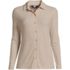 Women's Plus Size Long Sleeve Wide Rib Button Front Polo, Front