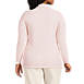 Women's Plus Size Long Sleeve Wide Rib Button Front Polo, Back