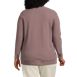 Women's Plus Size Long Sleeve Waffle Knit Button Placket Top, Back
