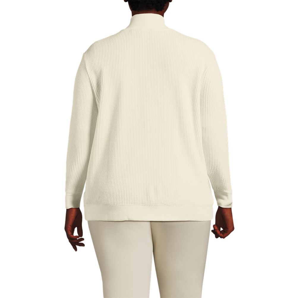 売れ筋商品|||ランズエンド カットソー トップス レディース Women's Plus Size Waffle Knit Button Placket Top Fresh ivory Lands' End Women's Plus Size Waffle Knit Button Placket Top