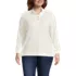 Women's Plus Size Waffle Knit Button Placket Top, Front