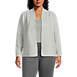 Women's Plus Size Long Sleeve Textured Pique Cardigan, Front