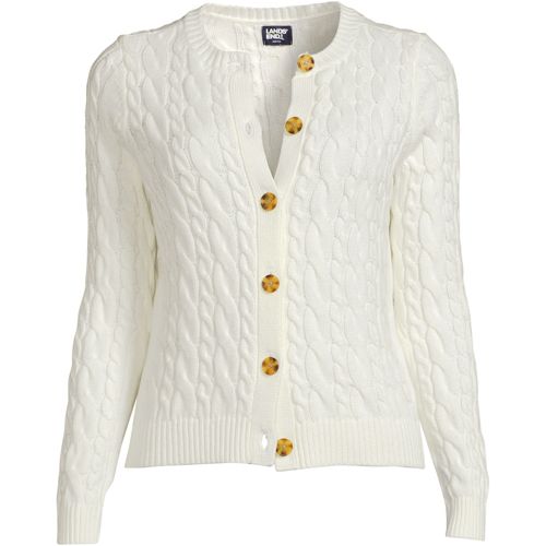 Lands end lofty cable cardigan sale