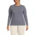 Women's Plus Size Lightweight Jersey Skimming Long Sleeve Crew Neck T-shirt, Front