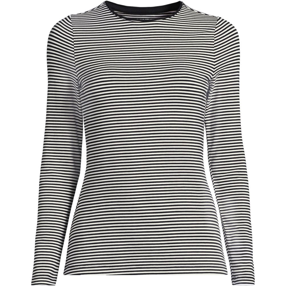 Women's Lightweight Jersey Skimming Long Sleeve Crew Neck T