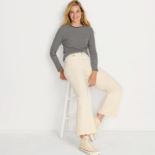 売れ筋商品|||ランズエンド カットソー トップス レディース Plus Size Long Sleeve Lightweight Jersey Crew Neck Top Deep sea navy Women's Lightweight Jersey Skimming Long Sleeve Crew Neck T