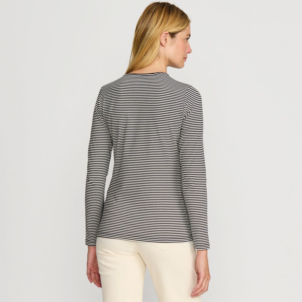 Women's Lightweight Jersey Skimming Long Sleeve Crew Neck T