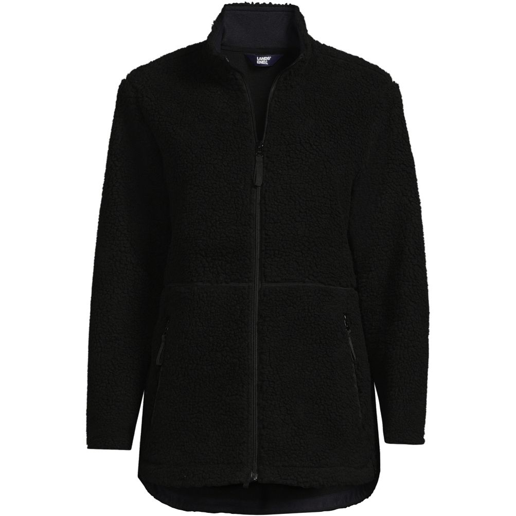 Black sherpa outlet jacket women's