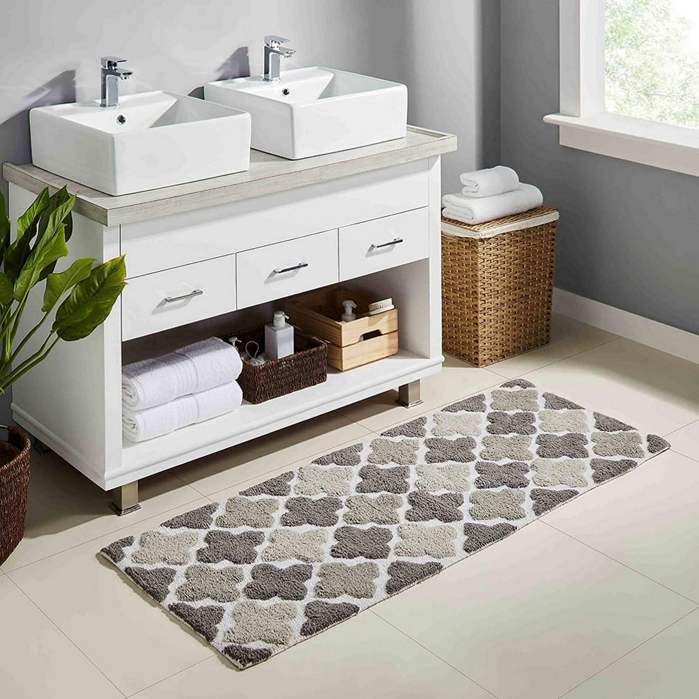 Chesapeake Alloy Moroccan Tile Cotton Anti Skid 2 Piece Bath Rug Set