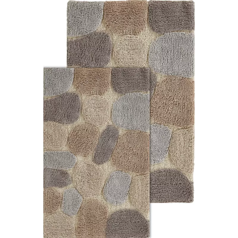 Chesapeake Pebbles Cotton Non-Skid 20''x32'' Bath Rug - Set of 2, alternative image
