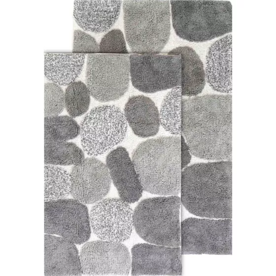 Chesapeake Pebbles Cotton Non-Skid Bath Rug - Set of 2 - primary