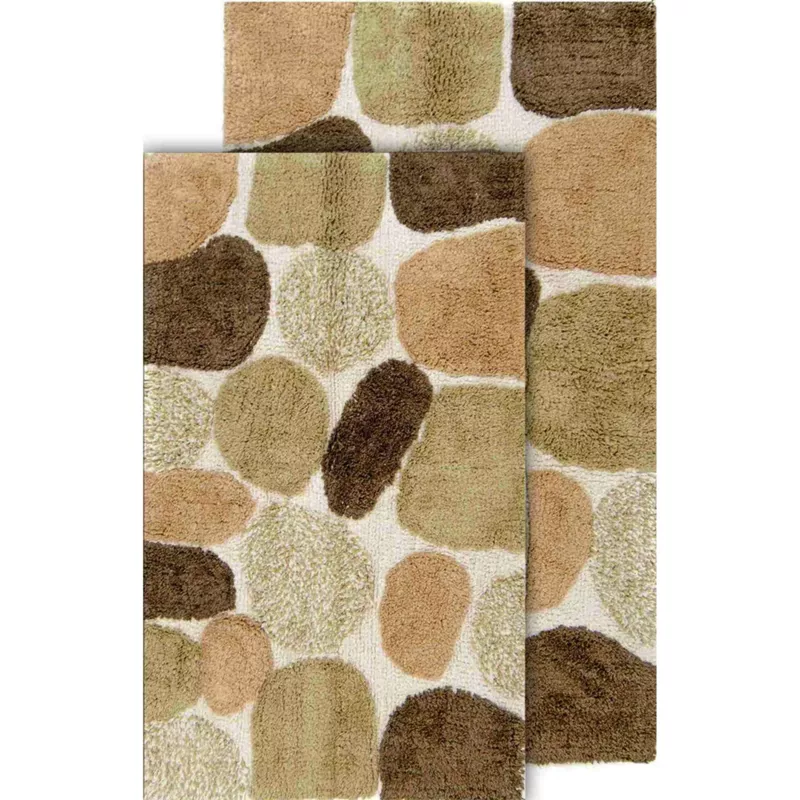 Chesapeake Pebbles Cotton Non-Skid 20''x32'' Bath Rug - Set of 2, alternative image