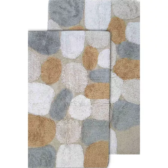 Chesapeake Pebbles Cotton Non-Skid Bath Rug - Set of 2 - primary
