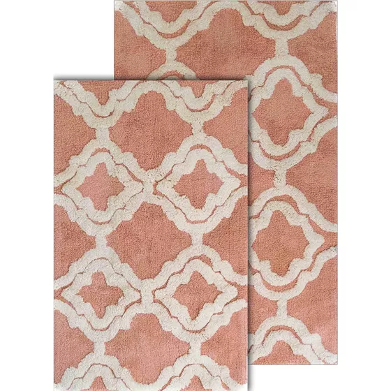 Chesapeake Double Quatrefoil Cotton Anti Skid 2 Piece Bath Rug Set - primary