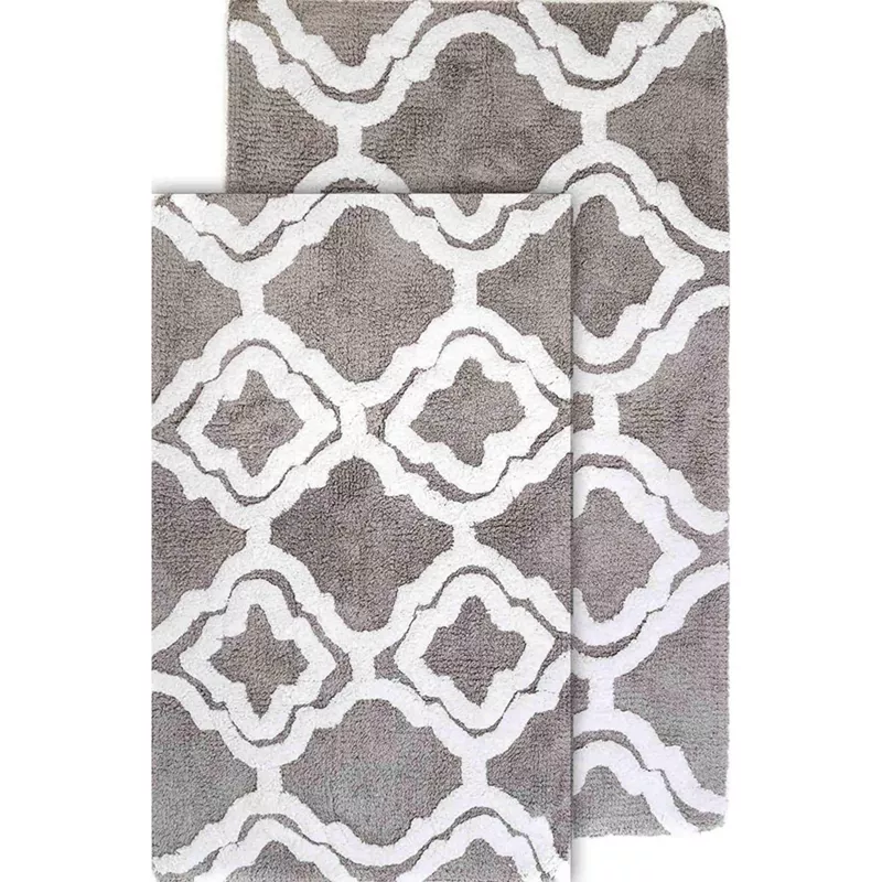 Chesapeake Double Quatrefoil Cotton Anti Skid 2 Piece Bath Rug Set, alternative image