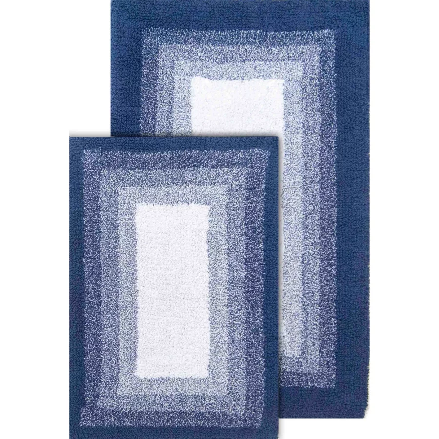 Chesapeake Whitney Ombre 2 Piece Reversible Cotton Bath Rug Set
