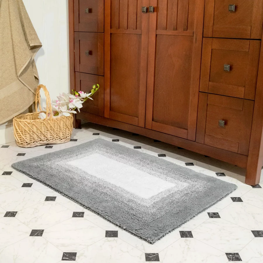 Chesapeake Whitney Ombre 2 Piece Reversible Cotton Bath Rug Set view 2