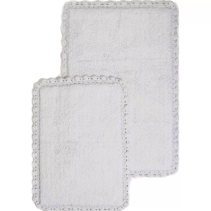Chesapeake Crochet Cotton Anti Skid 2 Piece Bath Rug Set, alternative image