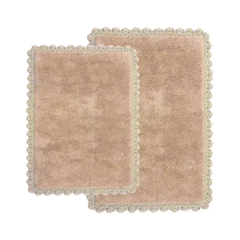 Chesapeake Crochet Cotton Anti Skid 2 Piece Bath Rug Set, alternative image