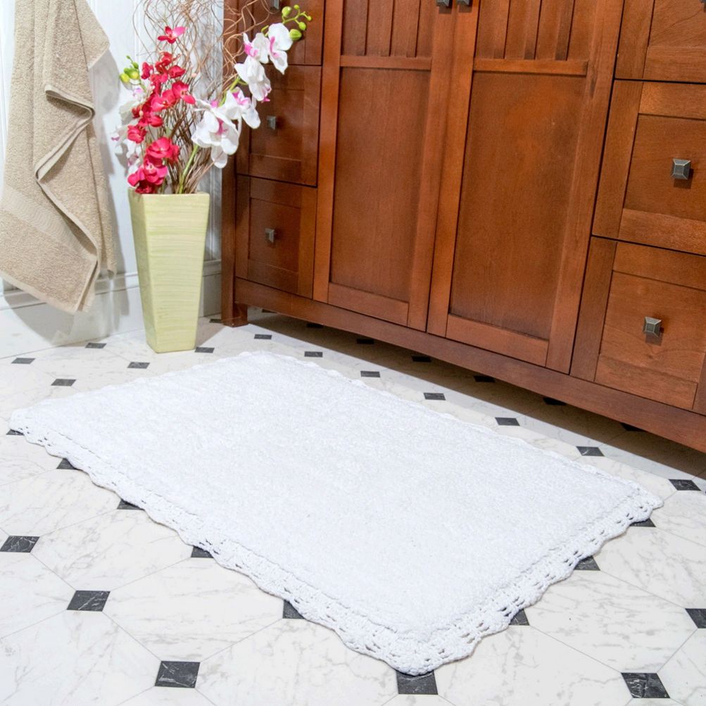 Bath Rug Reversible with Crochet Border (Set of 2)