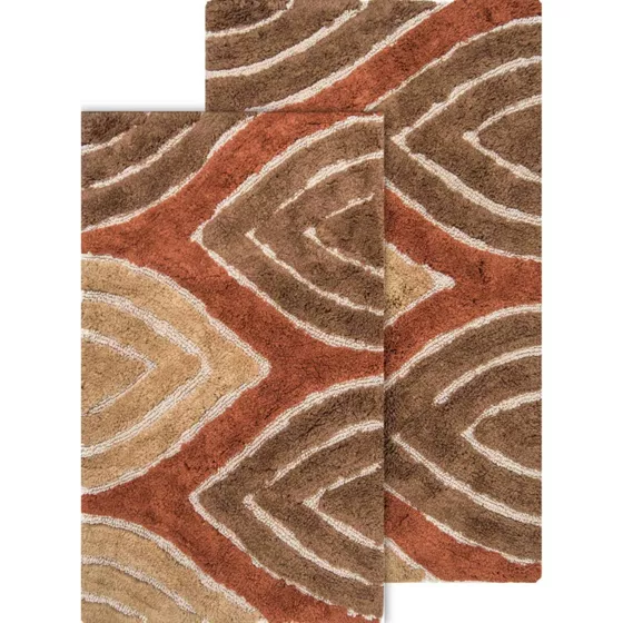 Chesapeake Davenport Cotton Anti Skid 2 Piece Bath Rug Set - primary
