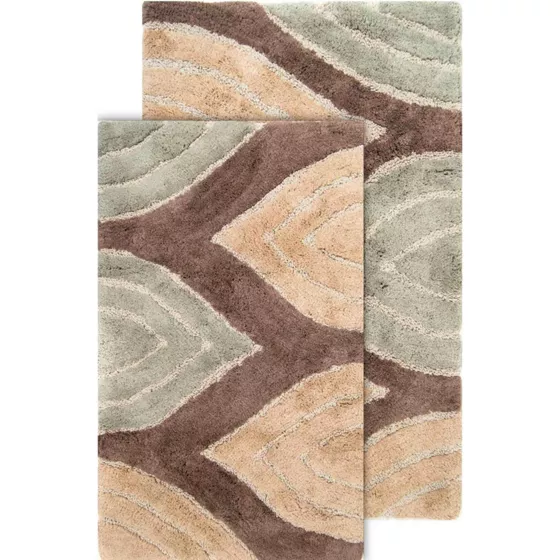 Chesapeake Davenport Cotton Anti Skid 2 Piece Bath Rug Set - primary