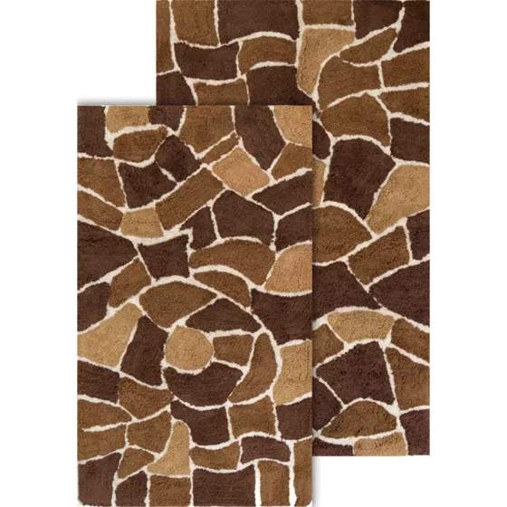 Chesapeake Boulder Cotton Anti Skid 2 Piece Bath Rug Set - primary