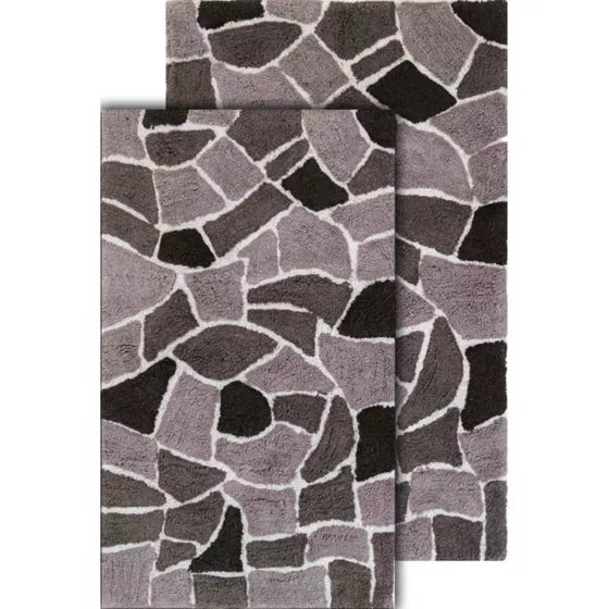 Chesapeake Boulder Cotton Anti Skid 2 Piece Bath Rug Set - primary