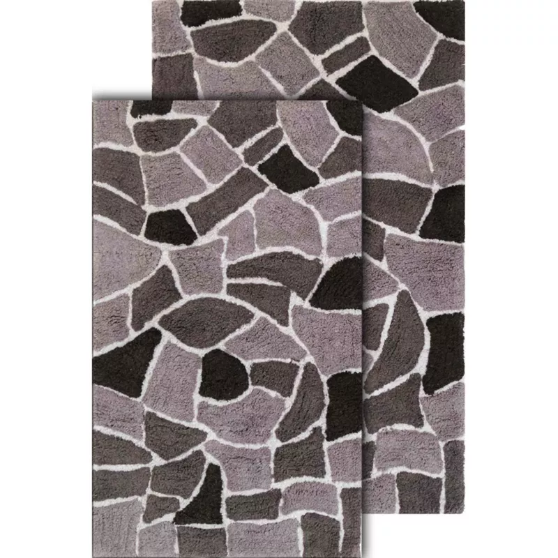 Chesapeake Boulder Cotton Anti Skid 2 Piece Bath Rug Set, alternative image