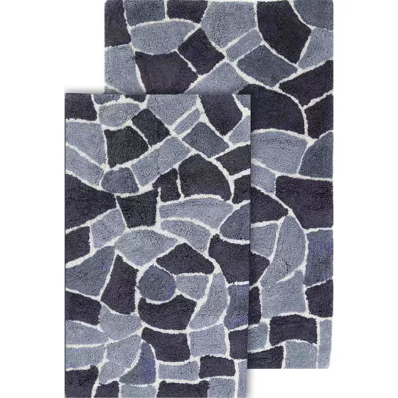 Chesapeake Boulder Cotton Anti Skid 2 Piece Bath Rug Set - primary