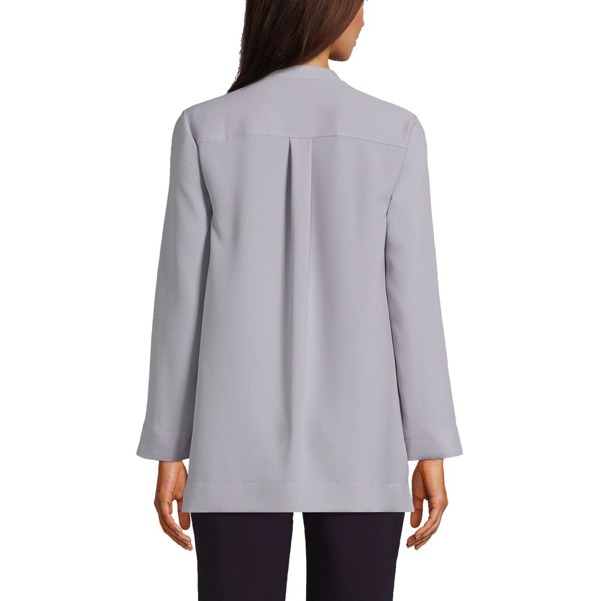 Women's Long Sleeve Vneck Crepe Tunic