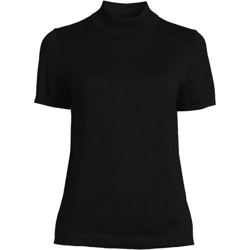 Women's Cotton Modal Half Sleeve Mock Neck Pullover Sweater, Front